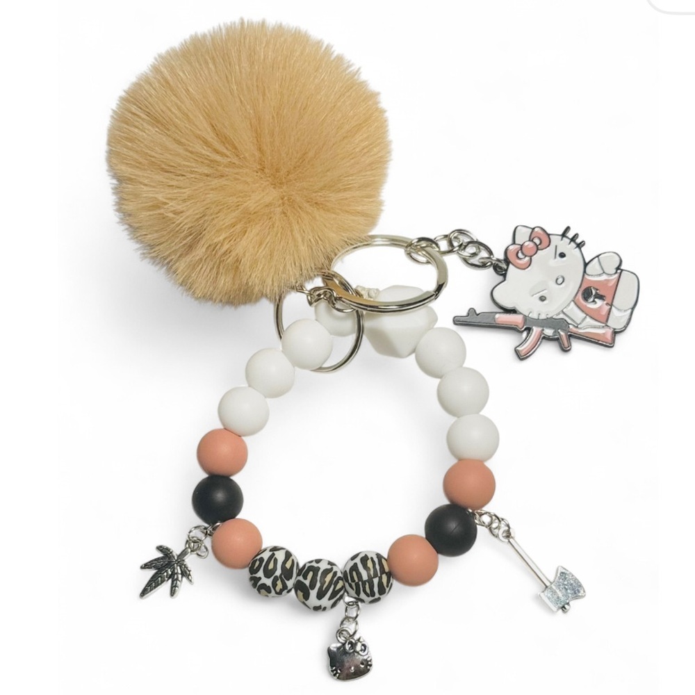 Hello Kitty Women’s Silicone Beaded Keychain - Picture 1 of 6